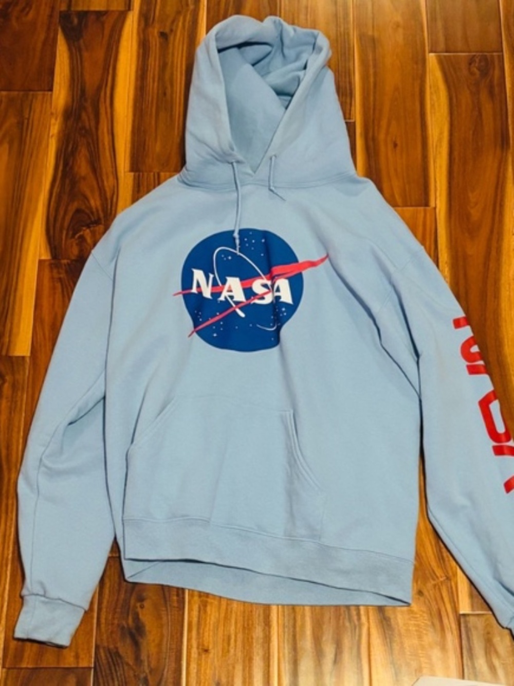 CUTE Women's Size L Blue NASA Sweatshirt Hoodie